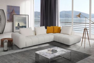 Picture of [FLOOR MODEL CLEARANCE] PADUA Chaise Facing Left Fabric Sectional Sofa (Cream)