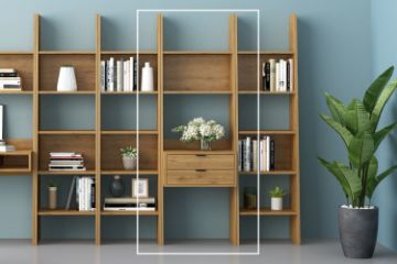 Picture of  [FLOOR MODEL CLEARANCE]   URBAN 200x60cm 2-Drawer Bookshelf Wall System (Oak Colour)