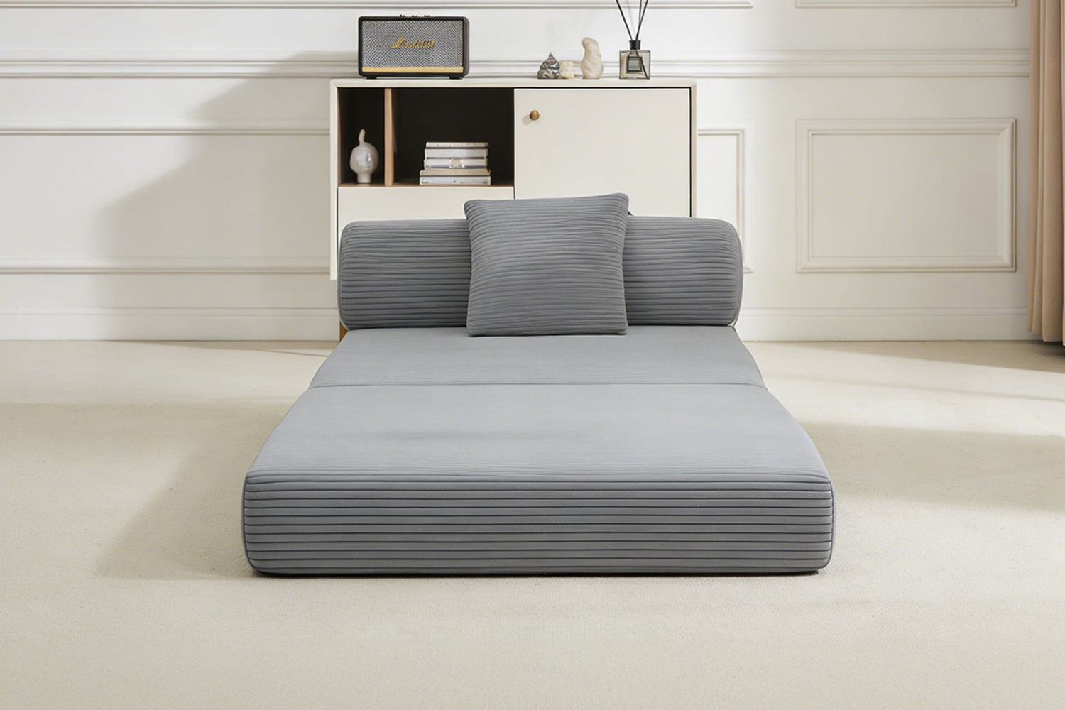 SINDARA Compressed Lounge Chair/Folding Sofa Bed (Grey)