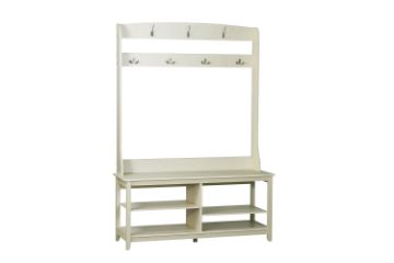 Picture of ELLIS Hall Tree with Shoe Bench, Coat Rack & Shelves (125x40x175)