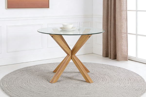 Picture of POLO Glass Round Dining Table - D120
