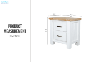 Picture of BRAMPTON 2-Drawer Solid Wood Bedside Table