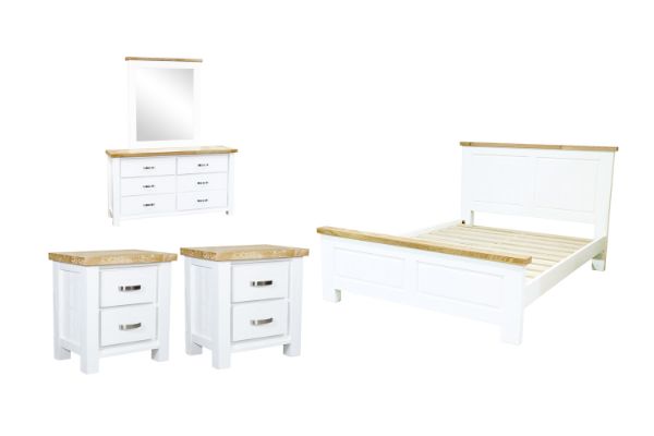 Picture of BRAMPTON Solid Wood Bedroom Combo Set in Super King Size - 5PC Combo