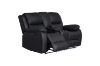 Picture of MARVIN Air Leather Manual Reclining Sofa Range with LED & Console & Wireless Charger (Black)