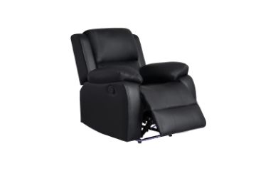 Picture of MARVIN Air Leather Manual Reclining Sofa Range (Black) - 1 Seat Recliner Chair (1R)