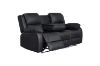Picture of MARVIN Air Leather Manual Reclining Sofa Range (Black) - 3RRC+2RRC+1R Sofa Set