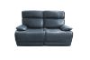 Picture of SOMIA Top-Grain Leather Manual Reclining Sofa Range (Dark Blue)