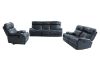 Picture of SOMIA Top-Grain Leather Manual Reclining Sofa Range (Dark Blue)