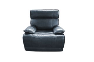 Picture of SOMIA Top-Grain Leather Manual Reclining Sofa Range (Dark Blue) - 1 Seat Recliner Chair (1R)