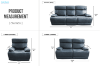 Picture of SOMIA Top-Grain Leather Manual Reclining Sofa Range (Dark Blue) - 1 Seat Recliner Chair (1R)
