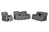 Picture of MARVIN Air Leather Manual Reclining Sofa Range (Grey) - 3RRC+2RRC Sofa Set