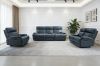 Picture of SOMIA Top-Grain Leather Manual Reclining Sofa Range (Dark Blue) - 3RR + 2RR + 1R Sofa Set