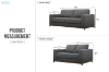 Picture of SIESTA Fabric 2 Seater Sofa (Dark Grey)