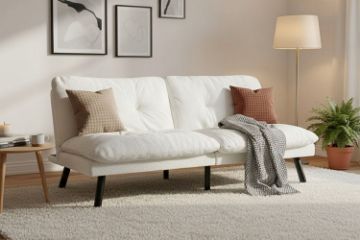 Picture of VARO Teddy Fleece Sofa Bed (Off White)