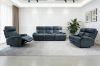 Picture of SOMIA Top-Grain Leather Manual Reclining Sofa Range (Dark Blue) - 3RR + 2RR + 1R Sofa Set