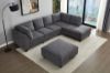 Picture of LIBERTY PREMIUM Chenille Fabric Sectional Sofa with Storage Ottoman (Dark Grey)