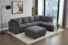Picture of LIBERTY Premium Chenille Fabric Sectional Sofa (Dark Grey) - Chaise Facing Right with Storage Ottoman