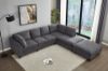 Picture of LIBERTY Premium Chenille Fabric Sectional Sofa (Dark Grey) - Chaise Facing Right with Storage Ottoman