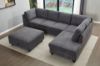 Picture of LIBERTY Premium Chenille Fabric Sectional Sofa (Dark Grey) - Chaise Facing Right with Storage Ottoman
