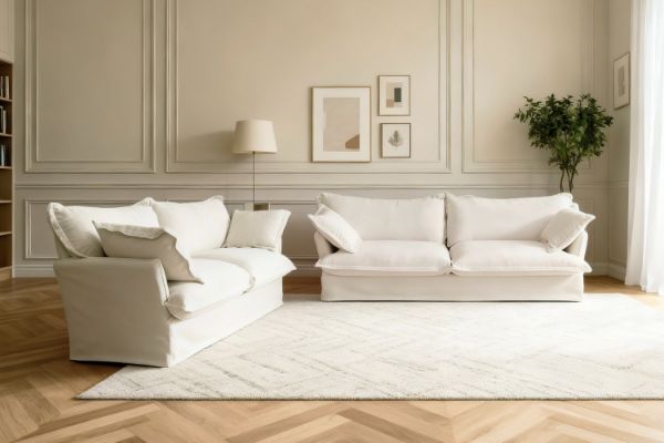 Picture of CAVINAS 3.5/2.5/1.5 Seater Fabric Sofa Range (Ivory) - 3.5+2.5 Sofa Set