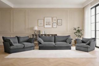 Picture of CAVINAS 3/2/1 Seater Fabric Sofa Range (Dark Grey) - 3+2+1 Sofa Set