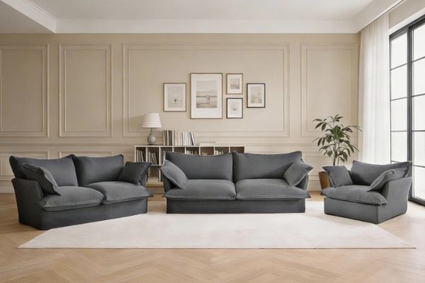 Picture of CAVINAS 3.5/2.5/1.5 Seater Fabric Sofa Range (Dark Grey) - 3.5+2.5+1.5 Sofa Set