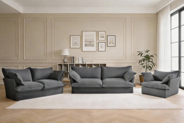 Picture of CAVINAS 3.5/2.5/1.5 Seater Fabric Sofa Range with Removable and Washable Covers (Dark Grey)