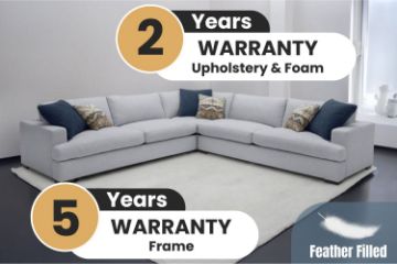 Picture of  [FLOOR MODEL CLEARANCE] GOODWIN Feather Filled Sectional Sofa - Dust, Water & Oil resistant (Light Grey)