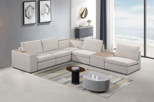 Picture of (FLOOR MODEL CLEARANCE) DYNASTY Modular Corner Sofa Set (Beige) 