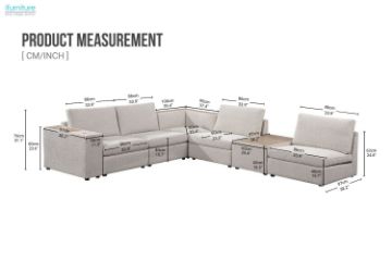 Picture of (FLOOR MODEL CLEARANCE) DYNASTY Modular Corner Sofa Set (Beige) 