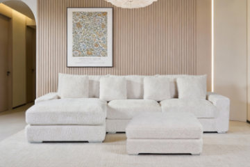 Picture of WINSTON Premium Fabric Modular Sectional Sofa with Ottoman (Beige)