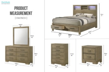 Picture of KENORA Bedroom Combo Set in Queen Size - 6PC