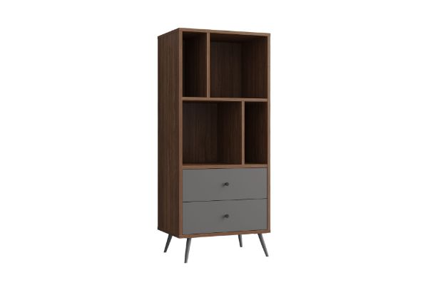 Picture of  [FLOOR MODEL CLEARANCE]  RIO 138x60cm Bookshelf Solid Lacquer (Real Dark Walnut Veneer)