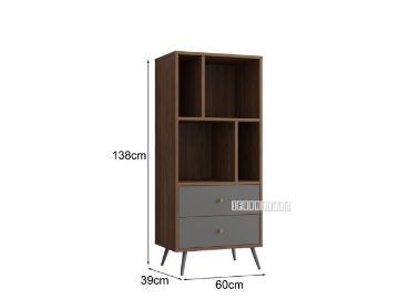 Picture of  [FLOOR MODEL CLEARANCE]  RIO 138x60cm Bookshelf Solid Lacquer (Real Dark Walnut Veneer)