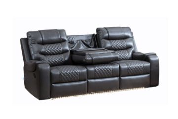Picture of  [FLOOR MODEL CLEARANCE] LAKELAND 3-Seater Manual Reclining Sofa with Drop-Down Cup Holders & Pop-Up Socket 