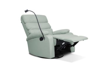 Picture of (FLOOR MODEL CLEARANCE) OLIVIO 360° Swivel Manual Recliner Lounge Chair With Mobile Holder (Light Green) 