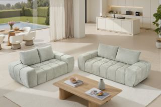 Picture of FABIEN 3/2 Seater Fabric Compressed Sofa Range (Mist Green) - 3+2 Sofa Set