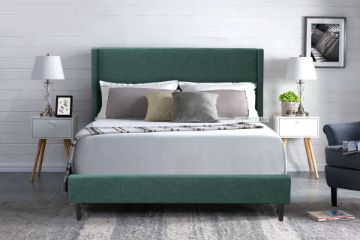 Picture of  [FLOOR MODEL CLEARANCE] POOLE  Double Bed Frame (Green Velvet)