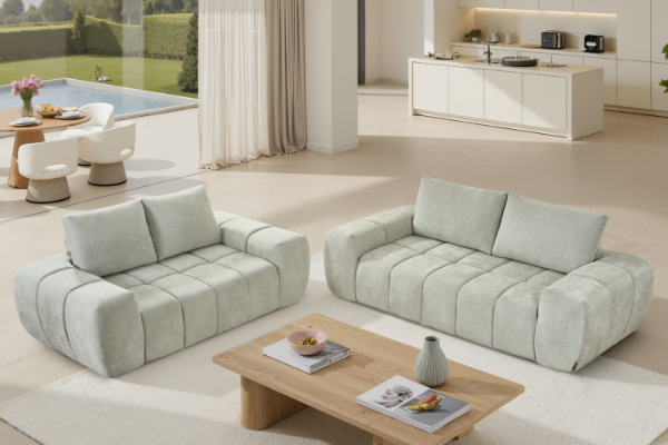 Picture of FABIEN 3/2 Seater Fabric Compressed Sofa Range (Mist Green)