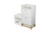 Picture of [FLOOR MODEL CLEARANCE] ZAKI 2-Drawer Shoe Storage Cabinet with Cushioned Seat & LED Lighting