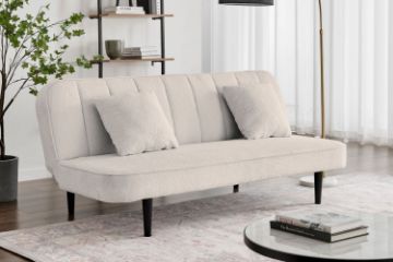 Picture of  [FLOOR MODEL CLEARANCE]  GALAXY Teddy Fabric Sofa Bed With Pillows