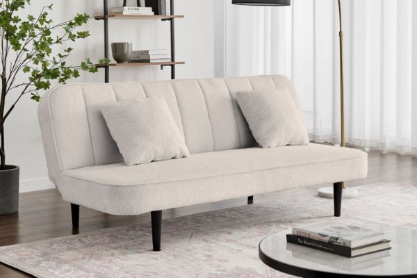 Picture of  [FLOOR MODEL CLEARANCE]  GALAXY Teddy Fabric Sofa Bed With Pillows