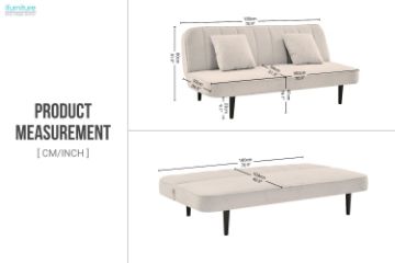 Picture of  [FLOOR MODEL CLEARANCE]  GALAXY Teddy Fabric Sofa Bed With Pillows