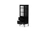 Picture of  [FLOOR MODEL CLEARANCE] STARK Steel Frame 1-Door 2-Drawer Accent Glass Display Cabinet (Black)