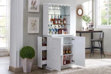 Picture of  [FLOOR MODEL CLEARANCE] GRAMER Home Bar Buffet & Hutch (White) 