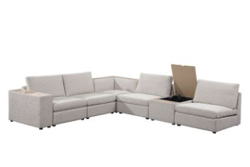 Picture of  [FLOOR MODEL CLEARANCE] DYNASTY Premium Modular Corner Sofa Set (Beige) 