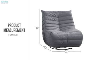 Picture of [FLOOR MODEL CLEARANCE] REPLICA TOGO 360° Swivel Reclining and Rocking Lounge Chair (Grey)