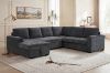 Picture of HENRIK U-Shape Tufted Sectional Sofa/Pull-Out Sofa Bed with Storage - Chaise Facing Left
