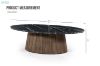 Picture of [FLOOR MODEL CLEARANCE] HUBIE Mango Wood Oval Coffee Table With Marble Top