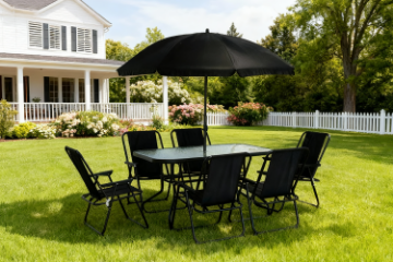 Picture of JAXON 7PC Outdoor Dining Set with Umbrella